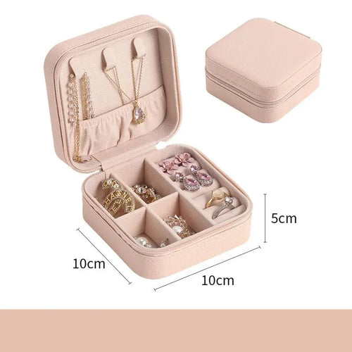 Portable Mini Jewelry Storage Box Travel Organizer Jewelry Case