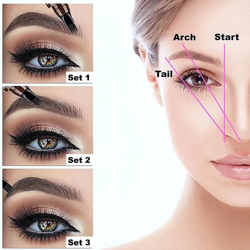 4 Point Eyebrow Pencil Maquillajes Para Mujer Waterproof Liquid