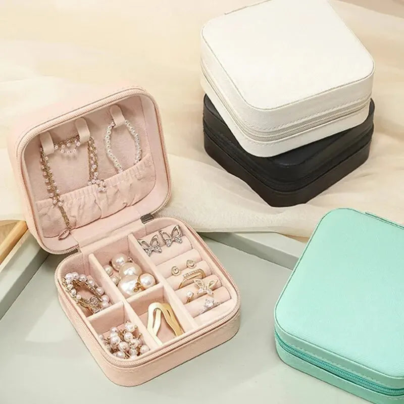 Portable Mini Jewelry Storage Box Travel Organizer Jewelry Case