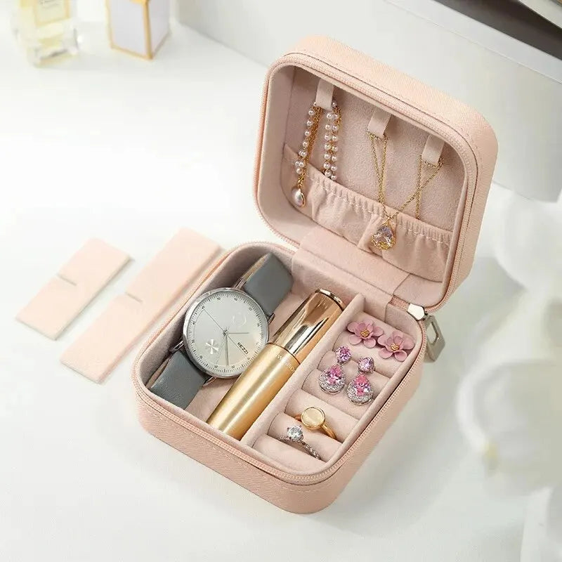 Portable Mini Jewelry Storage Box Travel Organizer Jewelry Case